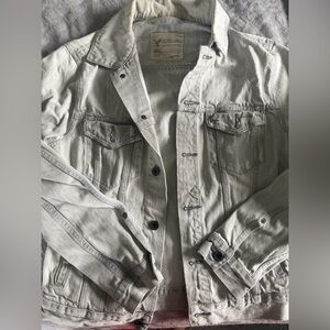 American Eagle Light Gray Denim Jacket
